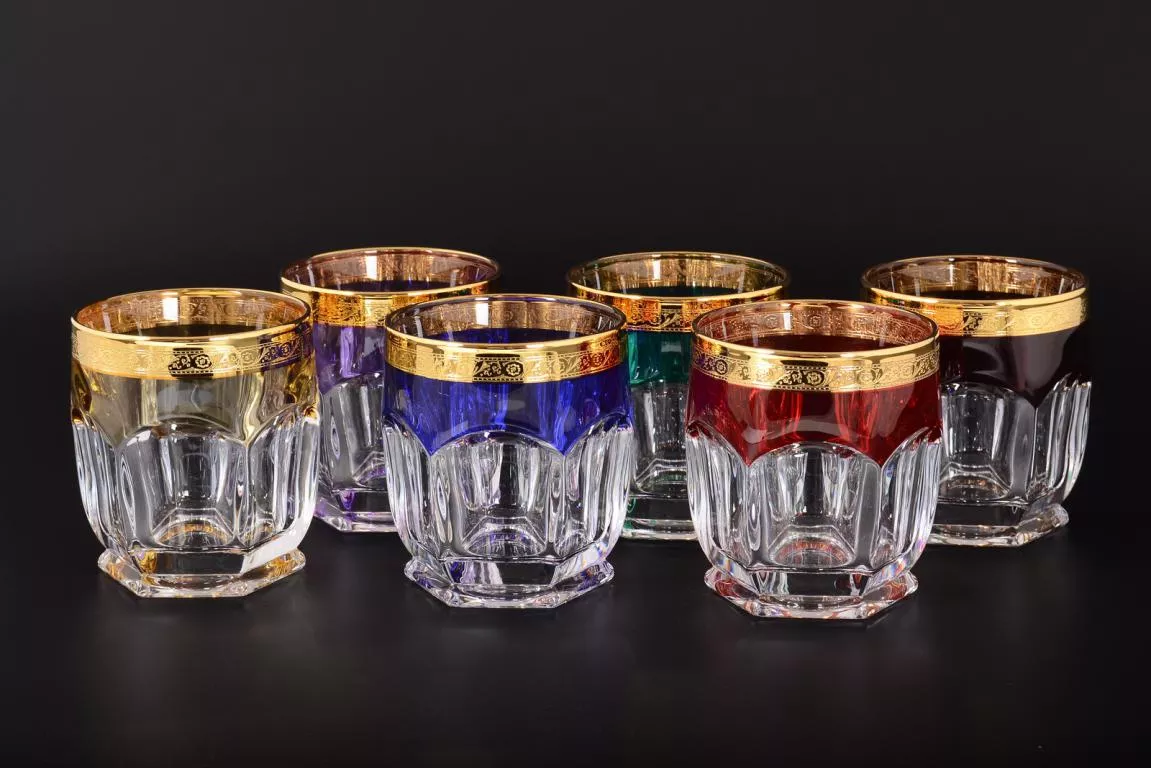 Фото Набор стаканов для виски 250 мл Сафари Арлекино Bohemia Gold