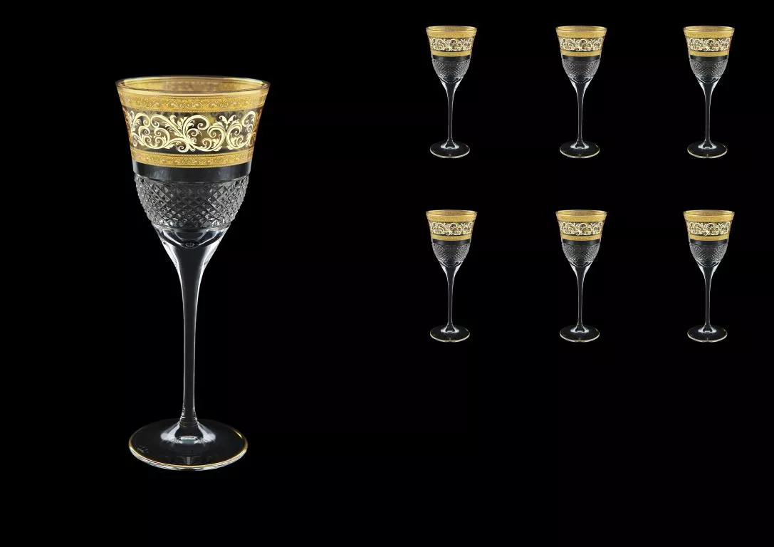 Фото Набор бокалов для вина 190 мл Fiesole Allegro Golden Light Decor Astra Gold (6 шт)
