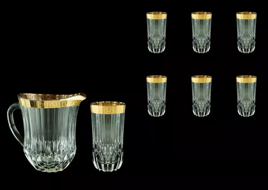 Фото Кувшин со стаканами1230 мл+ 400мл Adagio Antique Golden Classic Decor Astra Gold