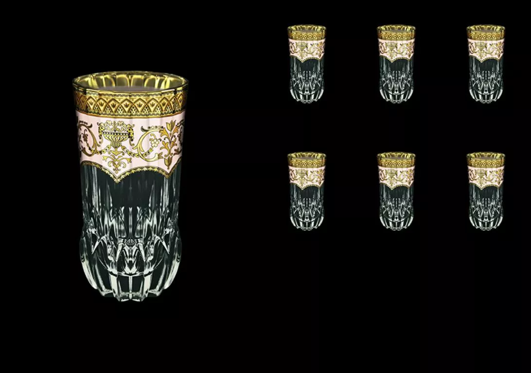 Фото Набор стаканов для воды 400 мл Adagio Flora's Empire Golden Ivory Decor Astra Gold (6 шт)