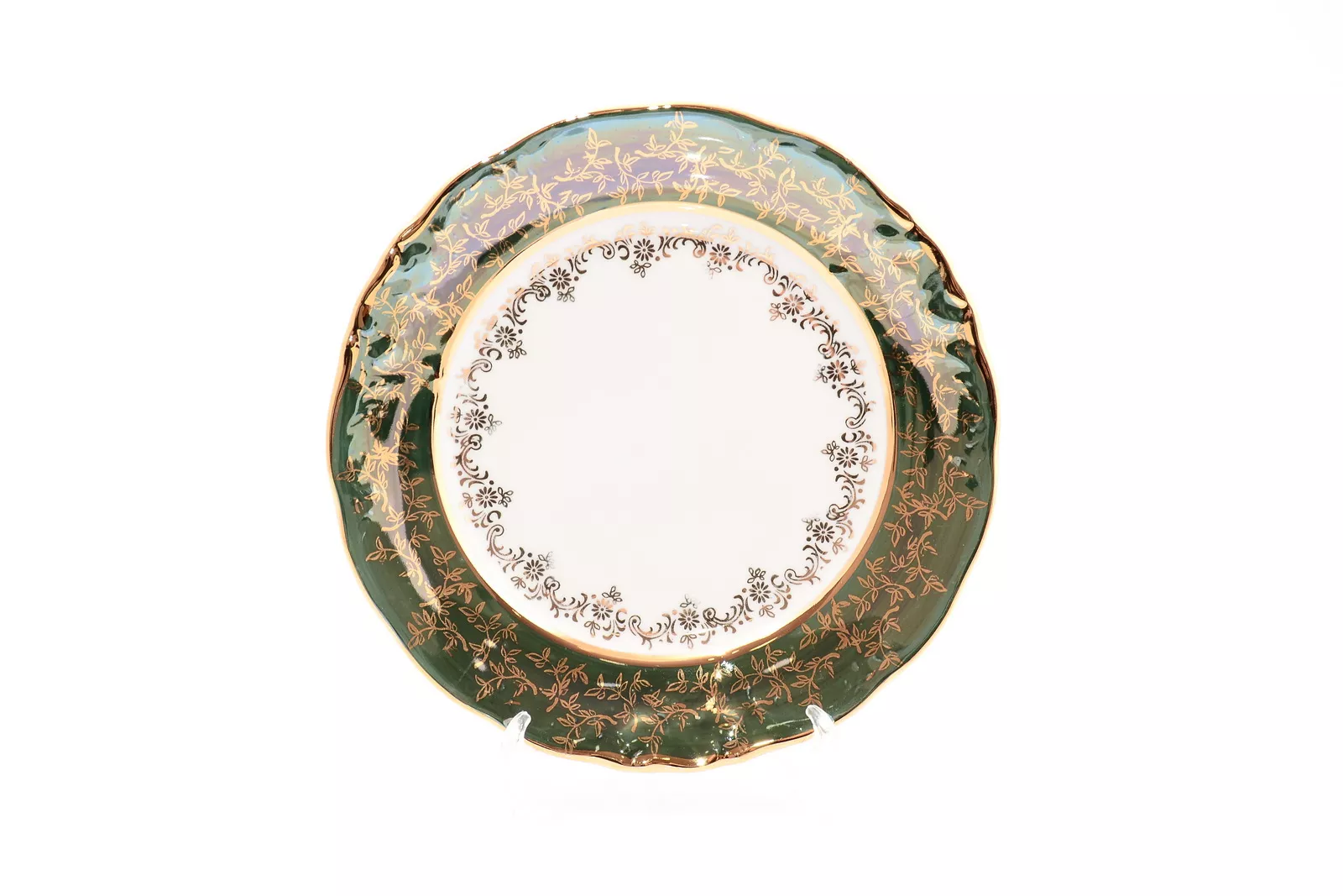 Фото Набор тарелок 21 см Зеленый лист Sterne porcelan (6 шт)