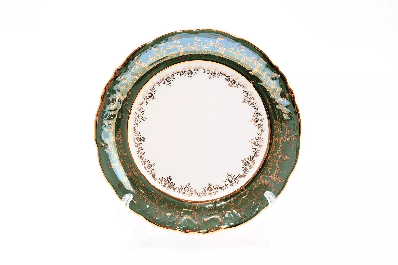 Фото Набор тарелок 25 см Зеленый лист Sterne porcelan (6 шт)