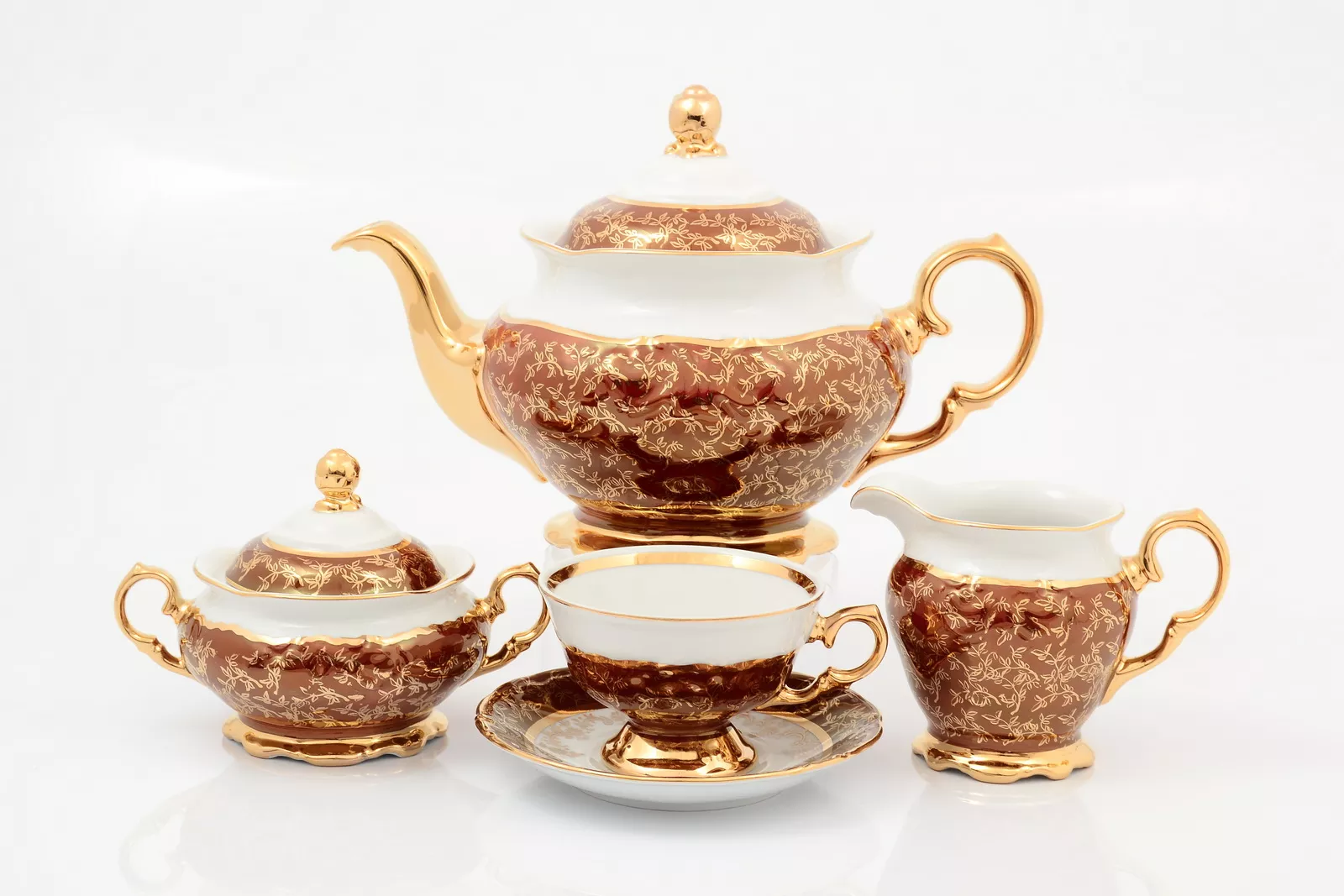 Фото Чайный сервиз на 6 персон 17 предметов Красный лист Sterne porcelan