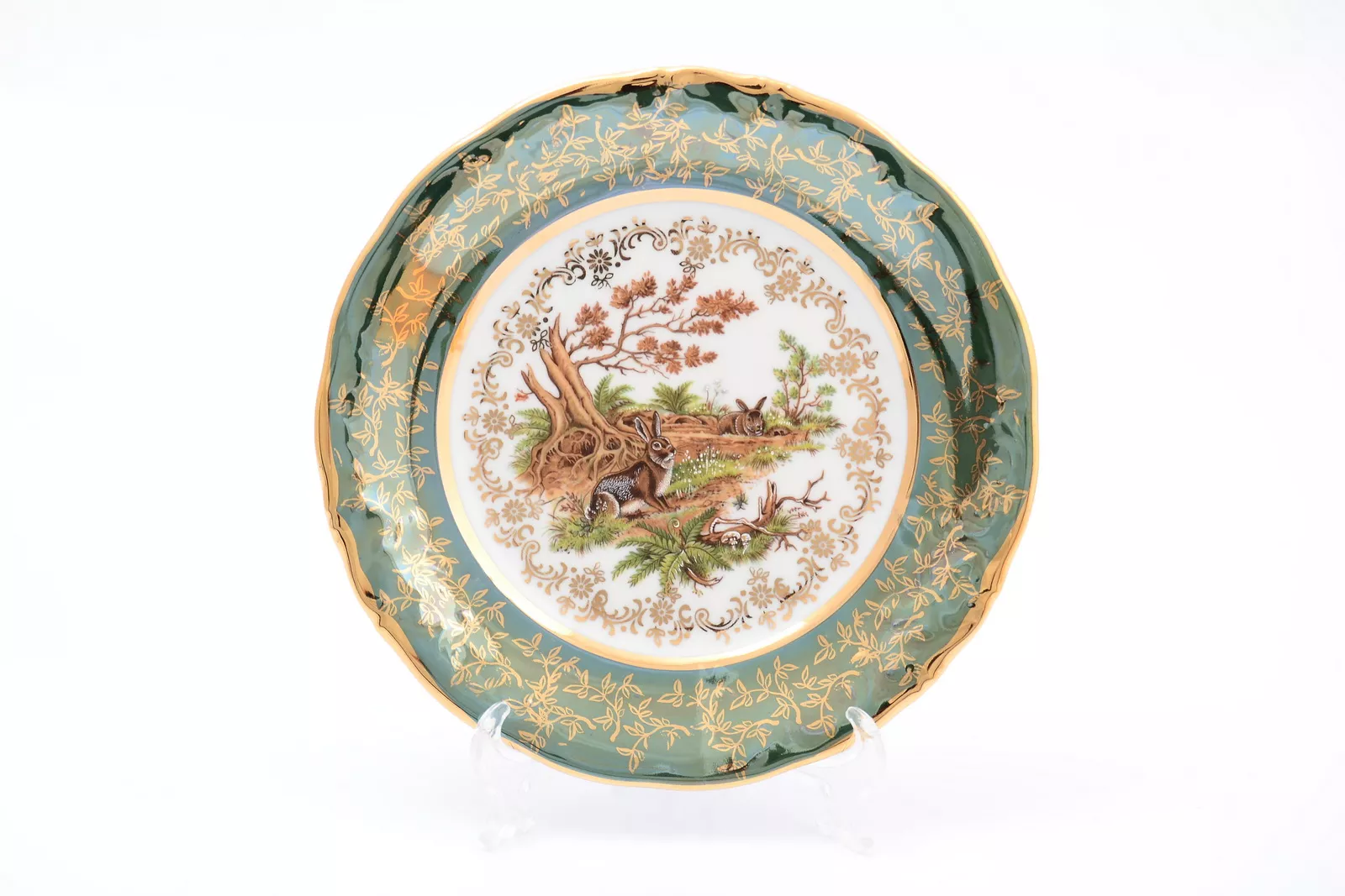 Фото Набор тарелок 19 см Охота Зеленая Sterne porcelan (6 шт)