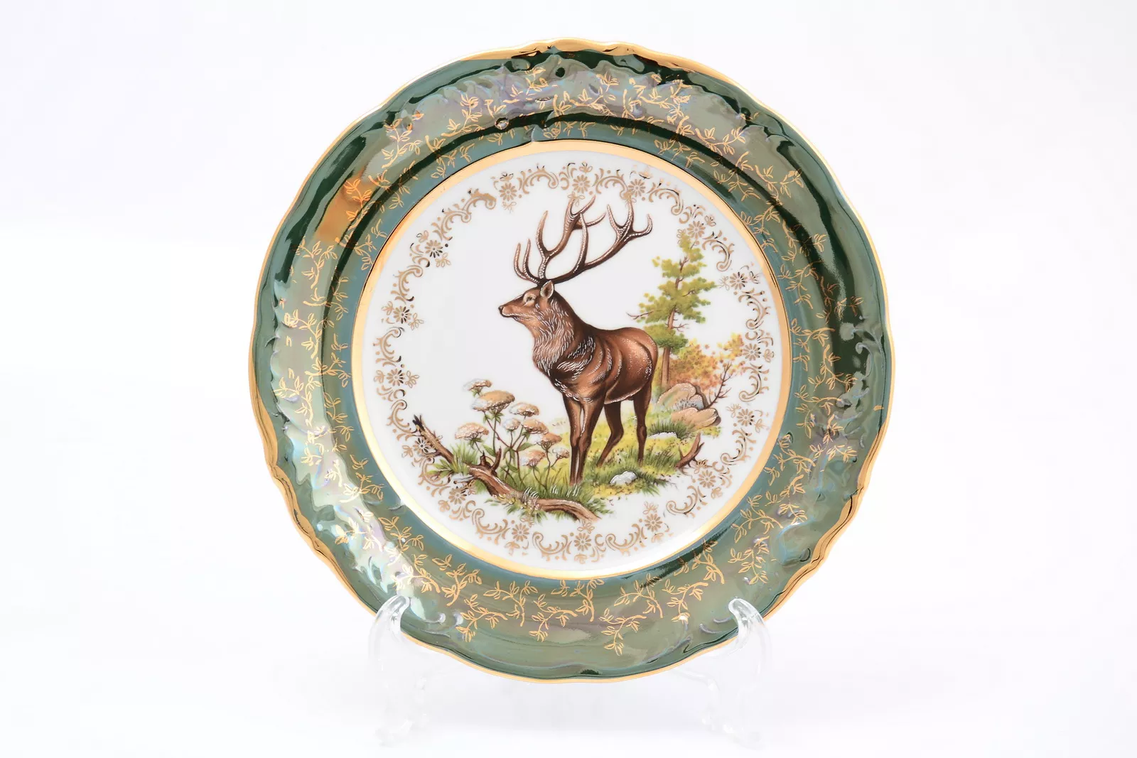 Фото Набор тарелок 25 см Охота Зеленая Sterne porcelan (6 шт)