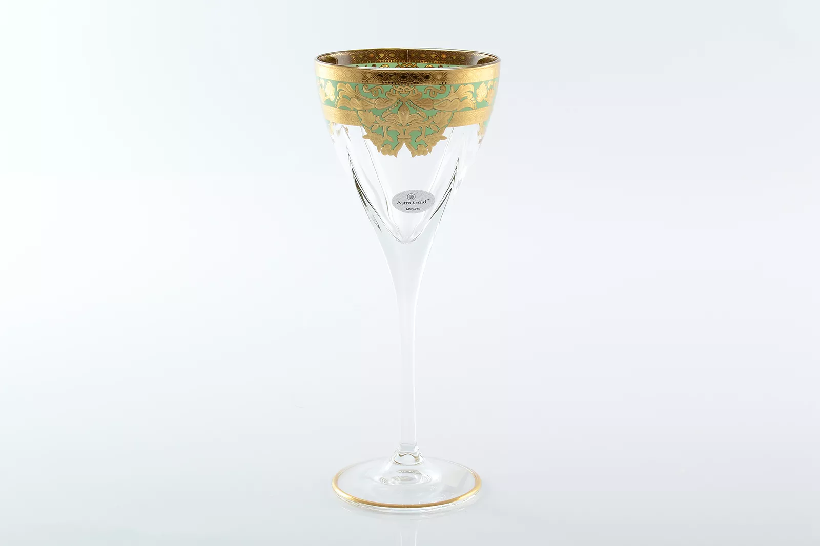 Фото Набор бокалов для вина 250 мл Natalia Golden Turquoise D. Astra Gold (6 шт)