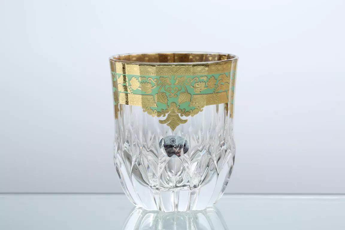 Фото Набор стаканов для виски 350 мл Natalia Golden Turquoise D. Astra Gold (6 шт)