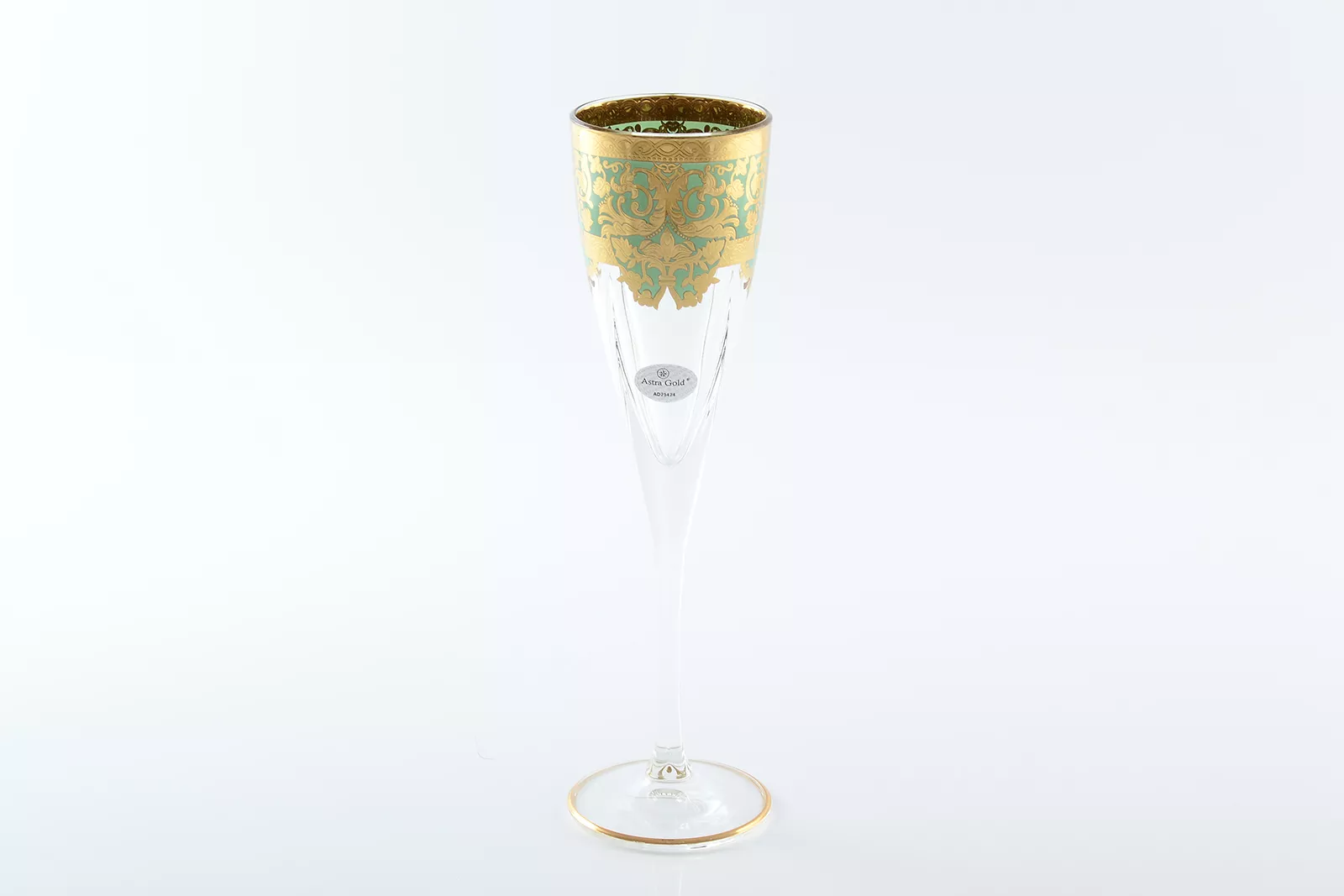 Фото Набор фужеров для шампанского 170 мл Natalia Golden Turquoise D. Astra Gold (6 шт)