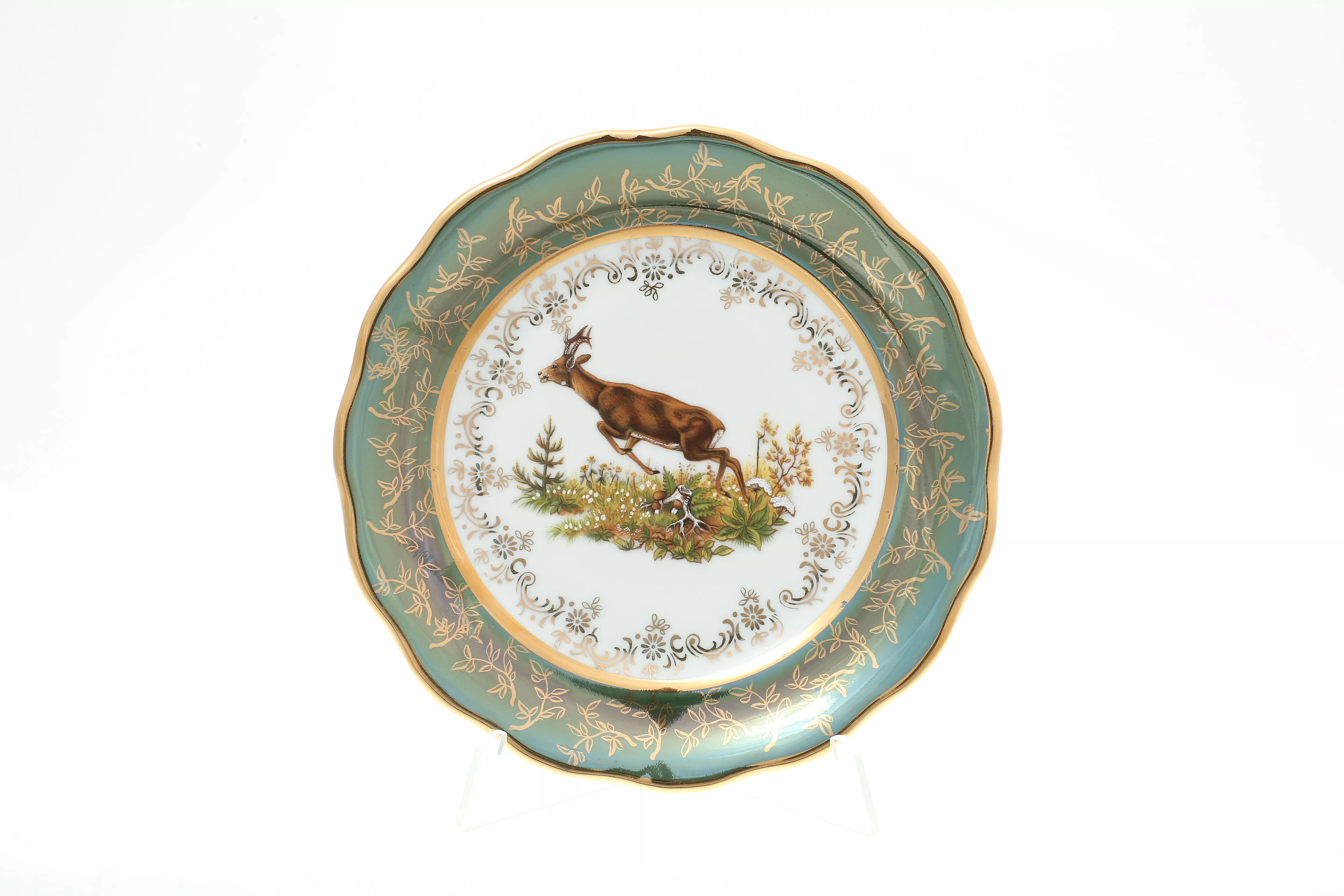 Фото Набор тарелок 17 см Охота Зеленая Sterne porcelan (6 шт)