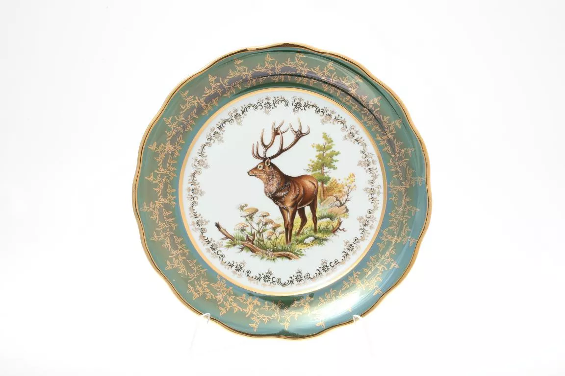 Фото Набор тарелок 26 см Охота Зеленая Sterne porcelan (6 шт)