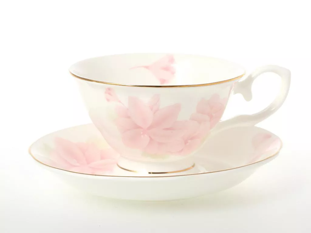 Фото Набор чайных на 6 персон Розовые цветы (6 пар)
