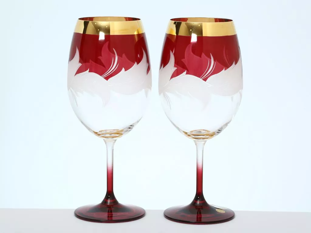 Фото Набор бокалов для вино 580 мл (2 шт)"Волна красная" E-V