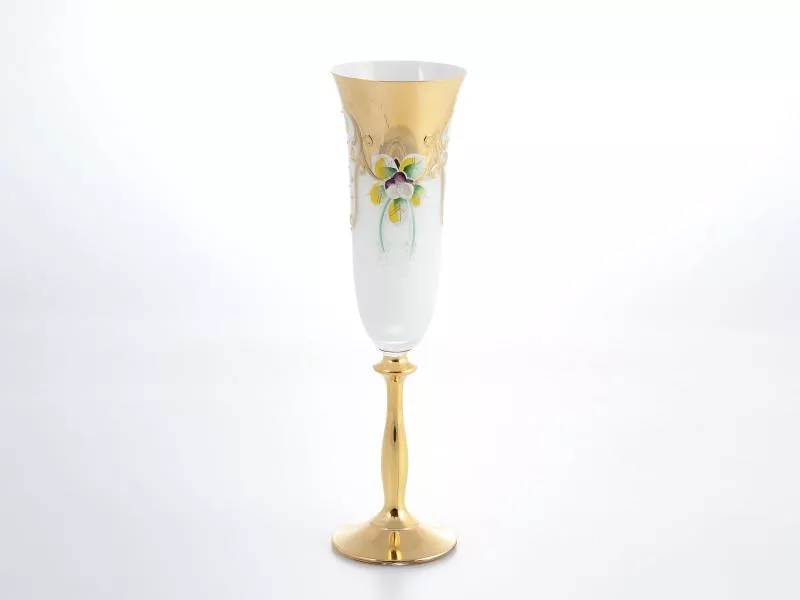 Фото Анжела набор фужеров  для шампанского AS Crystal лепка золотая E-S 190 мл