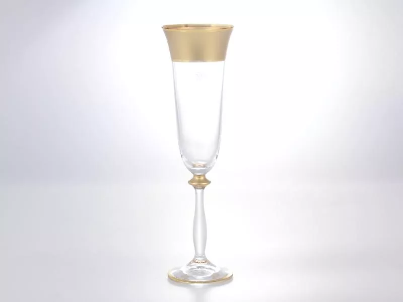 Фото Анжела набор фужеров для шампанского AS Crystal Матовая полоса 190 мл(6 шт) Артикул 37050