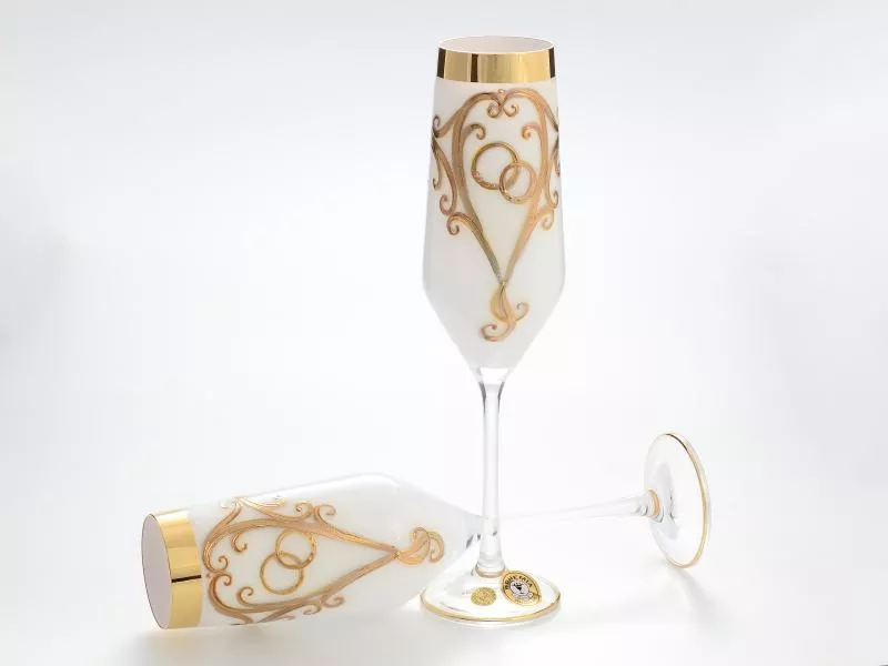 Фото Свадебный набор из 2-х бокалов для шампанского белая