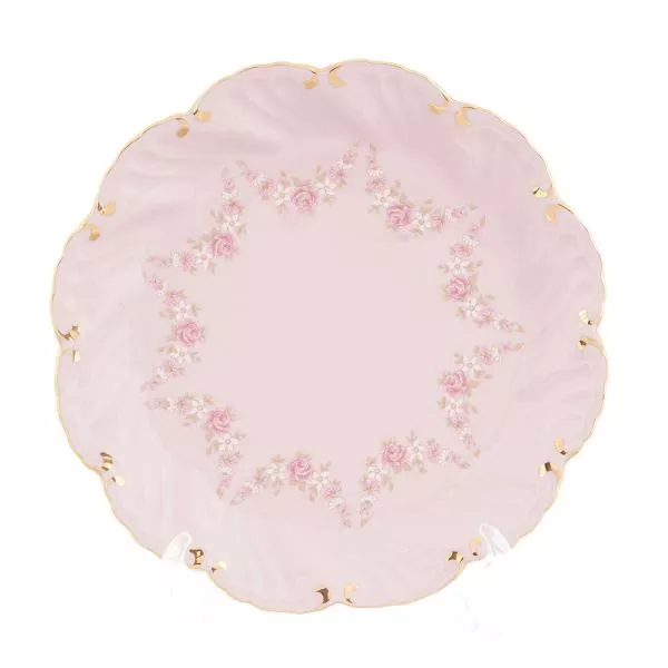 Фото Набор тарелок Leander Соната Мелкие цветы Розовый фарфор 17см
