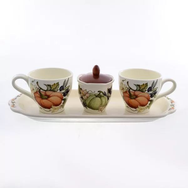 Фото Чайный сервиз Caroline Artigianato Ceramico Тыква 5 предметов