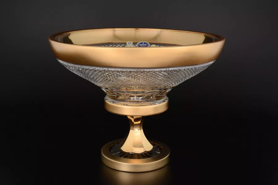 Фото Фруктовница Фелиция 30 см на ножке Sonne Crystal Золото Артикул 17722