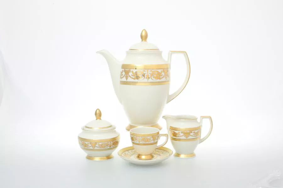 Фото Кофейный сервиз на 6 персон 17 предметов Constanza Cream Imperial Gold