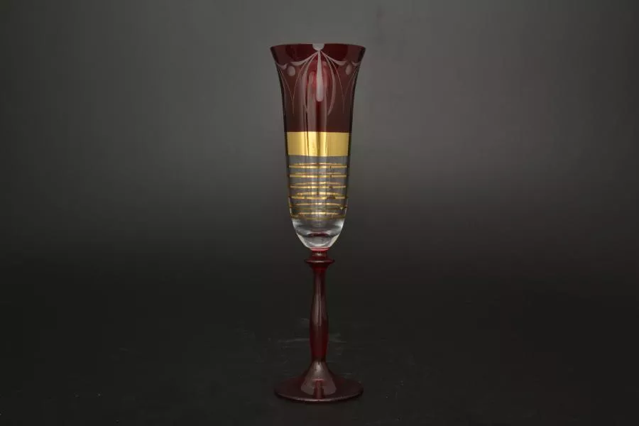 Фото Набор для шампанского Лазурь красная E-S (6 шт)