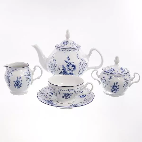Фото Чайный сервиз на 6 персон 17 предметов Бернадотт Синие розы