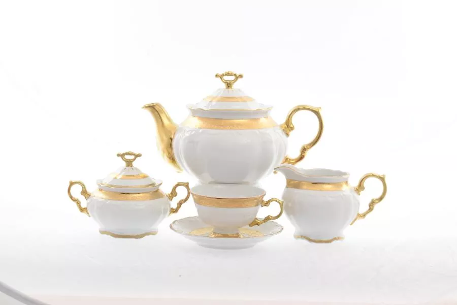 Фото Чайный сервиз на 6 персон 17 предметов Мария Луиза Матовая полоса