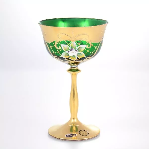 Фото Анжела набор бокалов для мартини 280 мл зеленый Star Crystal (6 шт)